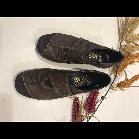 RIEKER hook loop flat brown leather suede Velcro - Picture 6 of 8